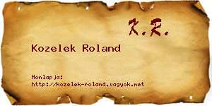 Kozelek Roland névjegykártya